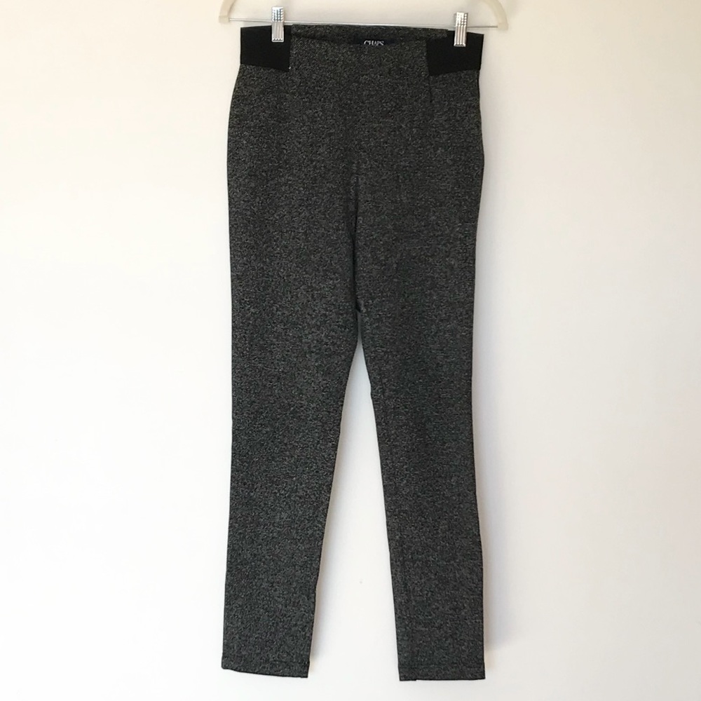 Chaps black pull on elastic skinny leg pants